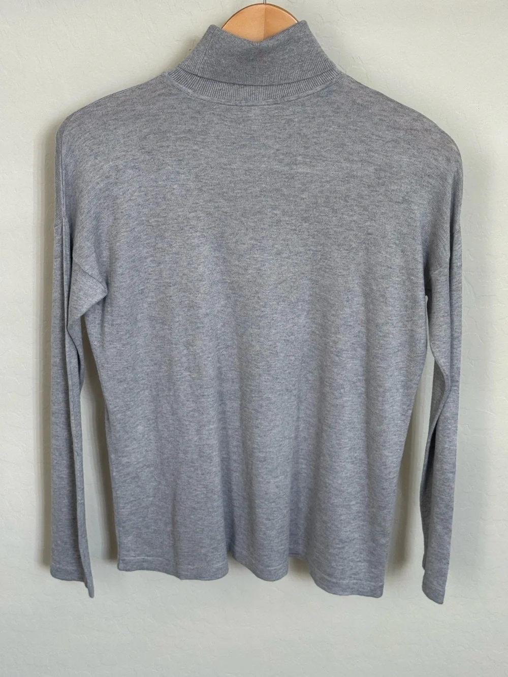 J.Jill Heather Gray Silk Cotton Knit Turtleneck Sweater XS Petite